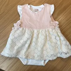 petit mainワンピース 白ロンパース80cm