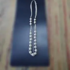 パール風ビーズ ロングネックレス