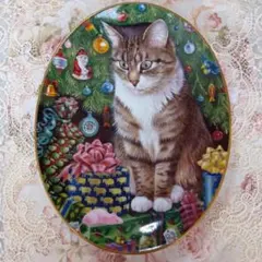 レズリーアンアイボリー 猫の飾り皿 クリスマスのサムネイル