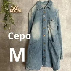 Cepo セポ デニム カバーオール ブルー ボタン 長袖 デニム M