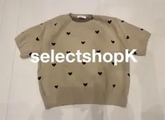 セレクトショップK ハート ハートニット ブラック　× ベージュ　韓国