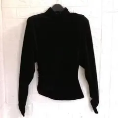 ZARA パワーショルダー ベロア アシンメトリー カットソー