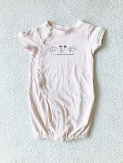 tete a tete 2wayオール　ロンパース　犬　イラスト　ピンク　70