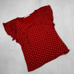 《 IENA イエナ 》 Tシャツ トップス レッド ドット フレンチスリーブのサムネイル