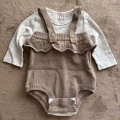 【70】プティマイン ニットロンパースセット ベビー服 女の子 男の子