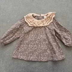 テータテート 花柄レース襟長袖シャツ（95cm）