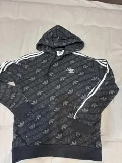 adidas 総柄 トレフォイル パーカー即日発送アディダス　ブラック