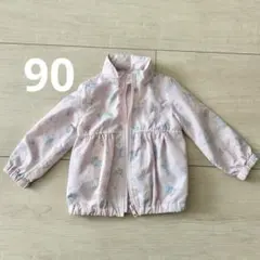 ブランシェス 花柄 ウィンドブレーカー フード付き 90