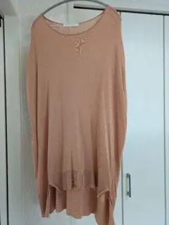 ドロップショルダー半袖 オレンジピンク