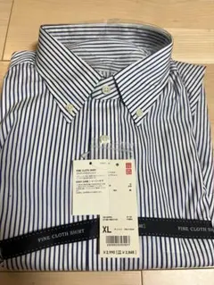UNIQLO ファインクロス ストライプシャツ 長袖 XL