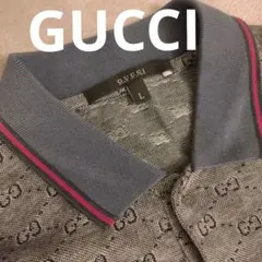週末セール！GUCCI GG柄 ポロシャツ グレー Lサイズのサムネイル