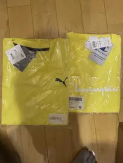 Puma & Champion イエロー Tシャツ 2枚セット Ｌ