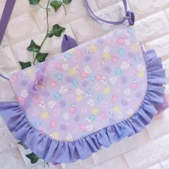 図書袋 パープルユニコーン×フリル