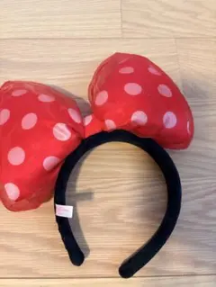 ミニー　赤い水玉デカリボン　カチューシャ