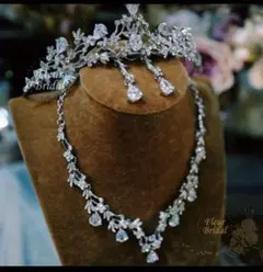 Fleur Bridal ティアラ ネックレス イヤリング 3点セット