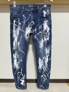 伸縮性強め 春夏 ペイント ZARA MAN ストレッチ デニム