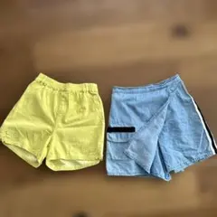 GUイエロー ショートパンツ と　ラップパンツ　2枚セット！