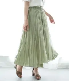 earth オリーブグリーン ロングスカート リバーシブル