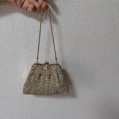 ゴールドビーズクラッチバッグ