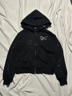 9090girl 90Logo Glitter Light Zip Hoodie