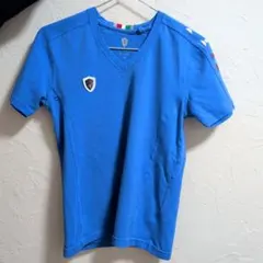 青 Vネック Tシャツ Mサイズ