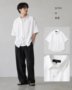 SITRY ドレープツイルシャツ 白 M　きれいめ　モード　春夏のサムネイル