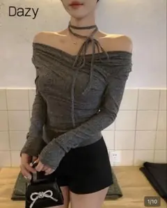 新品未使用✨Dazy オフショルダー グレー 長袖トップス