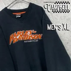 【レアXL☆US輸入】ハーレーダビットソン 両面刺繍スウェットトレーナー