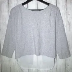 【ローリーズファーム】 カットソー Tシャツ トップス ドッキング グレー