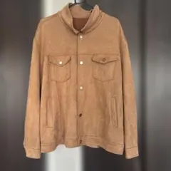 フェイクスエードジャケット 3XL ブラウン 軽量 大きいサイズ