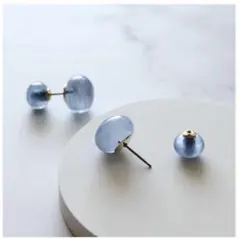 ピアス 金属アレルギー 対応 ニッケルフリー チタンポスト ブルー 浴衣