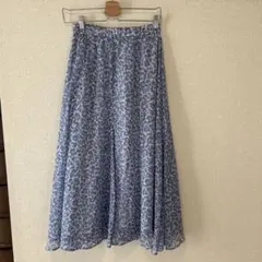 プラステ PLST シフォン フラワースカート ギャザー マキシ ロング