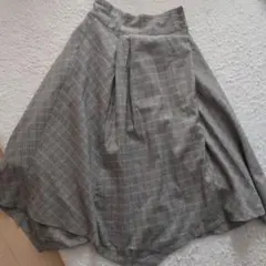 OZOC グレー チェック フレアスカート 38