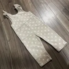 くすみピンクドット　オーバーオール　くすみカラー　サロペット　韓国子ども服