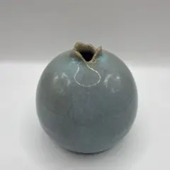 花器　花瓶　一輪挿し　陶器　青磁色　小さめ　花入れ　⑷