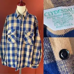 CLYDESDALE USA製80s 長袖チェックヘビーネルシャツ　　古着