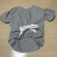 CLOSEUP ストライプリボンシャツブラウスのサムネイル