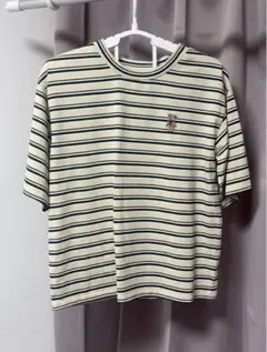 新品未使用　ボーダー クロップド丈 Tシャツ　ベアロゴのサムネイル