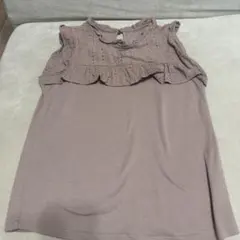 フリル付き薄紫タンクトップ M