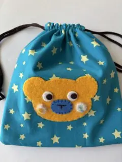 ハンドメイド　かわいい　くまさん　巾着　小物入れ