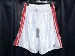 ミズノ　MCライン　サッカーパンツ　光沢ホワイト×レッド　XO