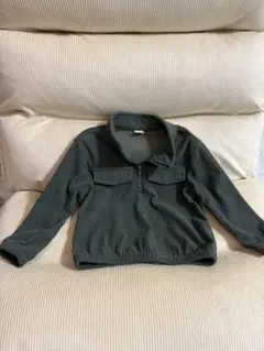 SHEIN ダークグリーン ハーフジップトレーナー 18-24M