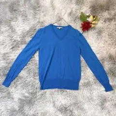 UNIQLO ユニクロ（M）長袖 Vネックセーター ハイゲージ ウール100%
