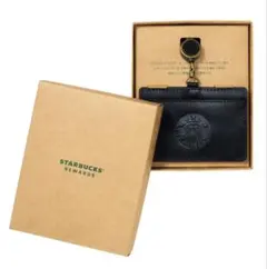 STARBUCKS リワード ブラックレザーパスケース