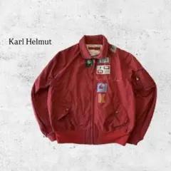 希少 90s Karl Helmut フラッグ刺繍 ボンバージャケット M～L