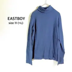 イーストボーイ◉タートルネック カットソー L 紺 ハイネック コットン 重ね着