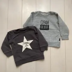 キッズ　スウェット　トレーナー　ロゴ　2枚セット　シンプル　モノトーン　100