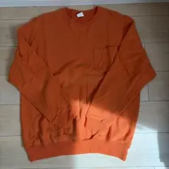 Yuán ポケット付き スウェット オレンジ XL