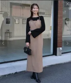 Chez toi【ITAMI企画】フレアスリーブニット×2WAYキャミワンピース