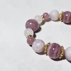 カ*✿様 ９、ピンクの可愛いがたくさん天然石大玉ブレス♡ローズクォーツ